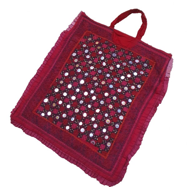 Women Banjara Bags Beautiful Mirror Embroidered Work Shoulder Bag Indian Handmade Kuchi Handbag