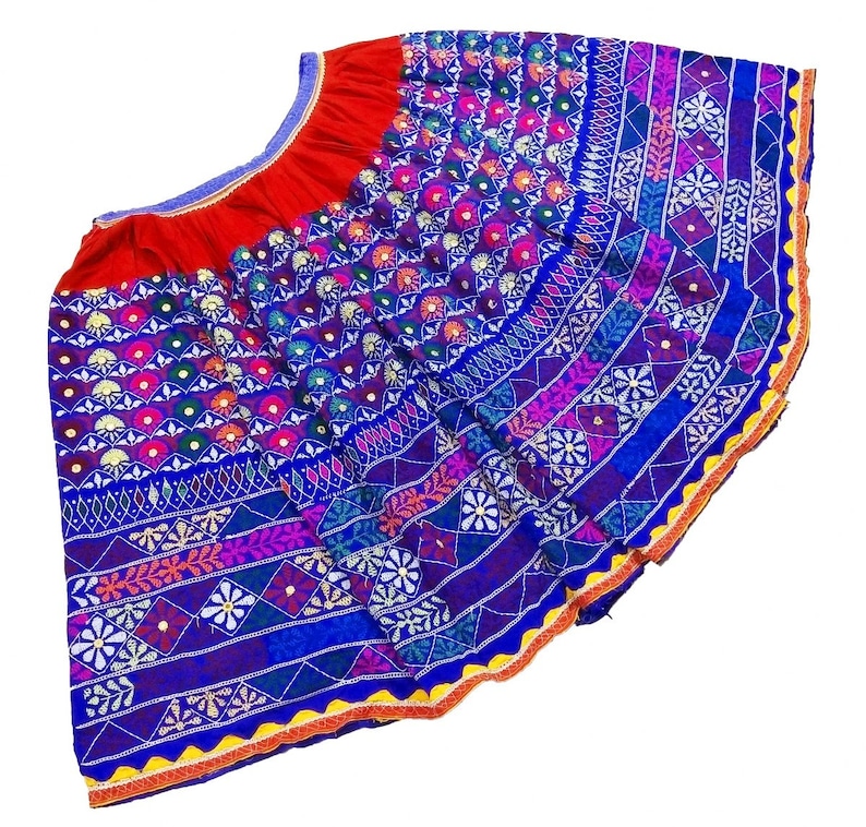 Collectible Old boho Indian Kuchi Banjara Skirt tribal Ethnic Mirror Embroidered Work skirt