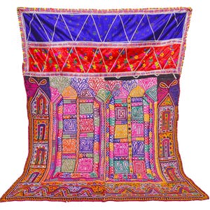 Antique Kutchi Boho Banjara Wall Hanging Vintage Indian Rabari Handmade Mirror Embroidered work Tapestry Wall Hanging Home Decoration Wall