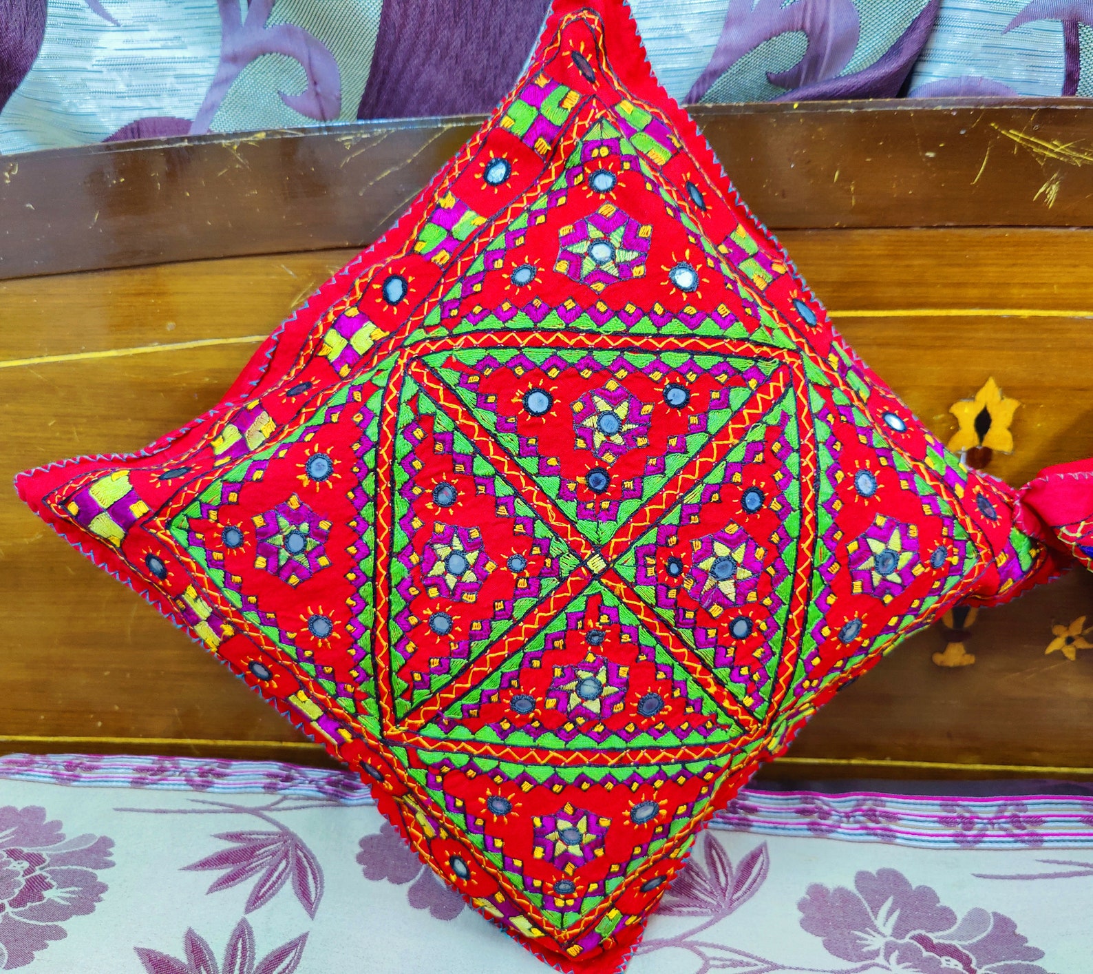 Banjara Ethnic Pair Pillow Cushion Case Hand Embroidered Cover Etsy