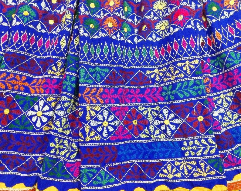Collectible Old boho Indian Kuchi Banjara Skirt tribal Ethnic Mirror Embroidered Work skirt