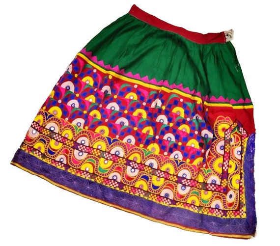 Gypsy Ethnic Banjara Vintage Skirts Tribal Boho Old Beds Embroidery Work India Belly Dance Skirt