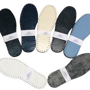 3 Layered Sole/Insole EU 41-42 or US 8-9 (10.25") with Holes for Handmade Crochet/Knit Slippers and Shoes EVA Rubber Faux Leather