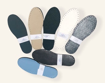 Slipper Soles: EU 43-44 (11") EVA Rubber Faux Leather Insoles