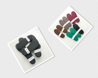 Kids Size Soles/Insoles*EU 25-26(~6.75")2 Layered Sole/Insole with Holes-Handmade Crochet/Knit Slippers-Shoes EVA Rubber Faux Leather