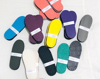 Kids Crochet Slipper Soles: EU 23-24 (6") 3-Layer Insole with Holes