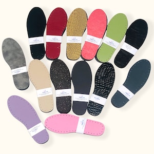 2 Layered Sole/Insole EU 37-38 (9.5") with Holes for Handmade Crochet/Knit Slippers and Shoes EVA Rubber Faux Leather