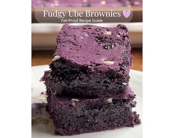 Recept voor fudgy witte chocolade brownies Ube | Handleiding voor het bakken van vochtige, gemakkelijke desserts (pdf)