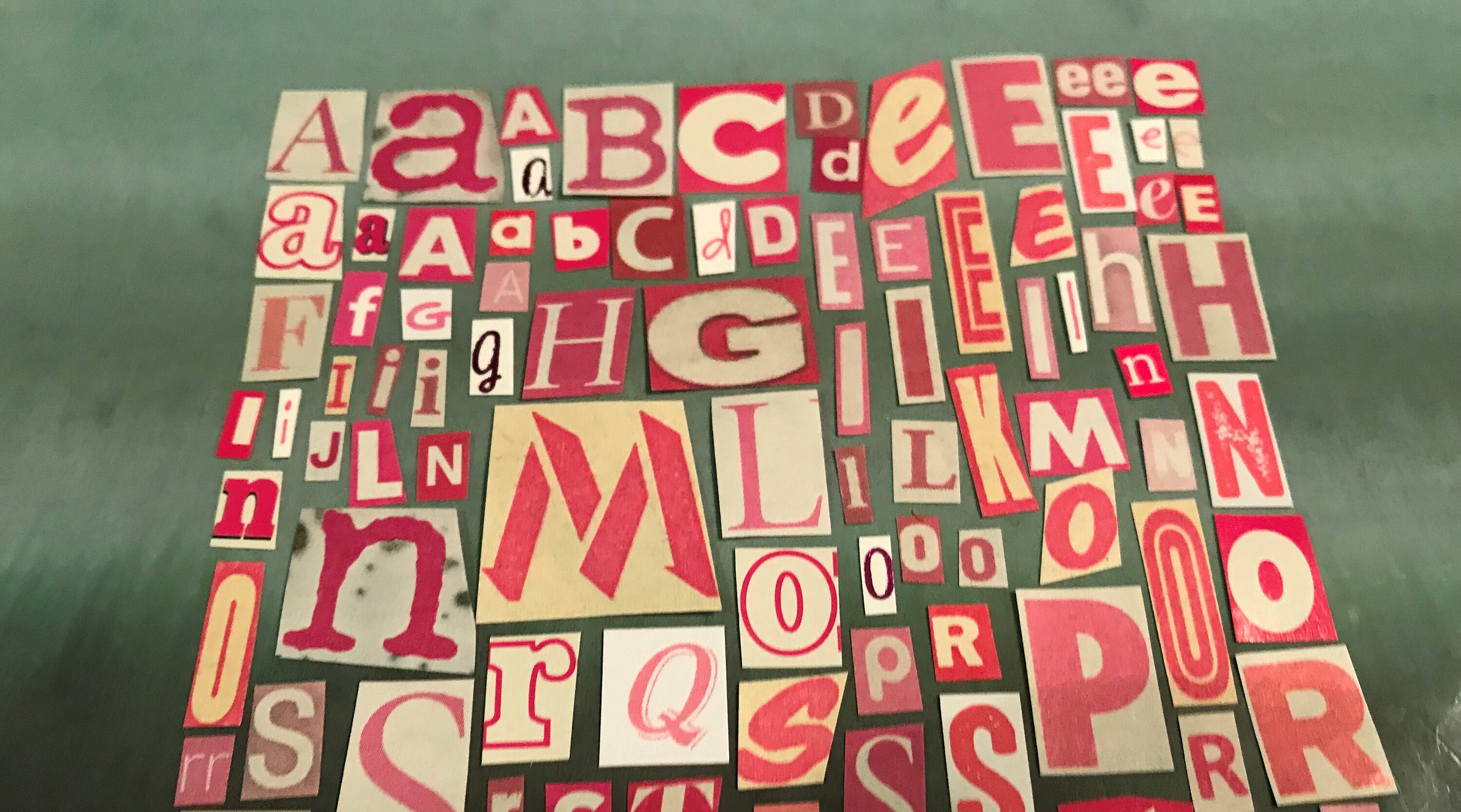 Pink Randsom Letters Pink and White Ransom Letters Alphabet Craft Supplies | Etsy UK