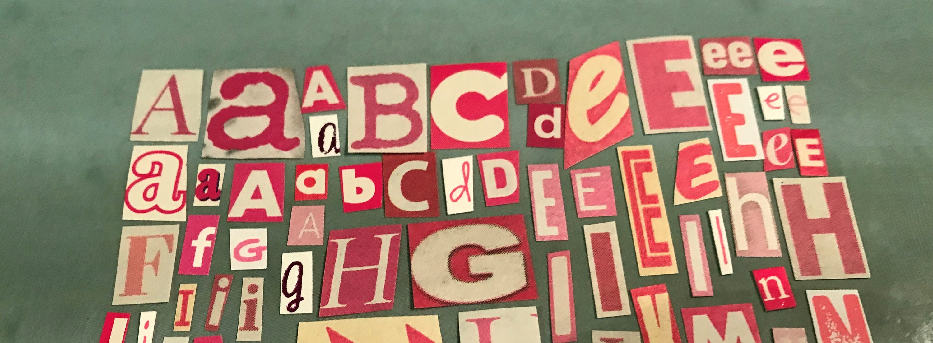 Pink Randsom Letters Pink and White Ransom Letters Alphabet Craft Supplies | Etsy UK