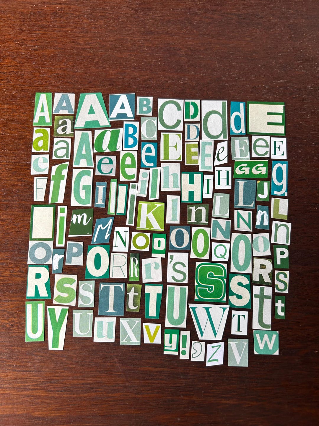 Green Ransom Note Letters Green and White Ransom Letters Scrapbook Letters Words, Alphabet, Craft ...