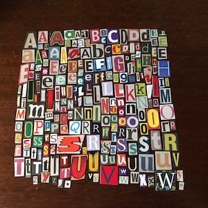 200 Mixed Coloured Ransom Letters Paper Letter Craft Supplies Decoupage ...