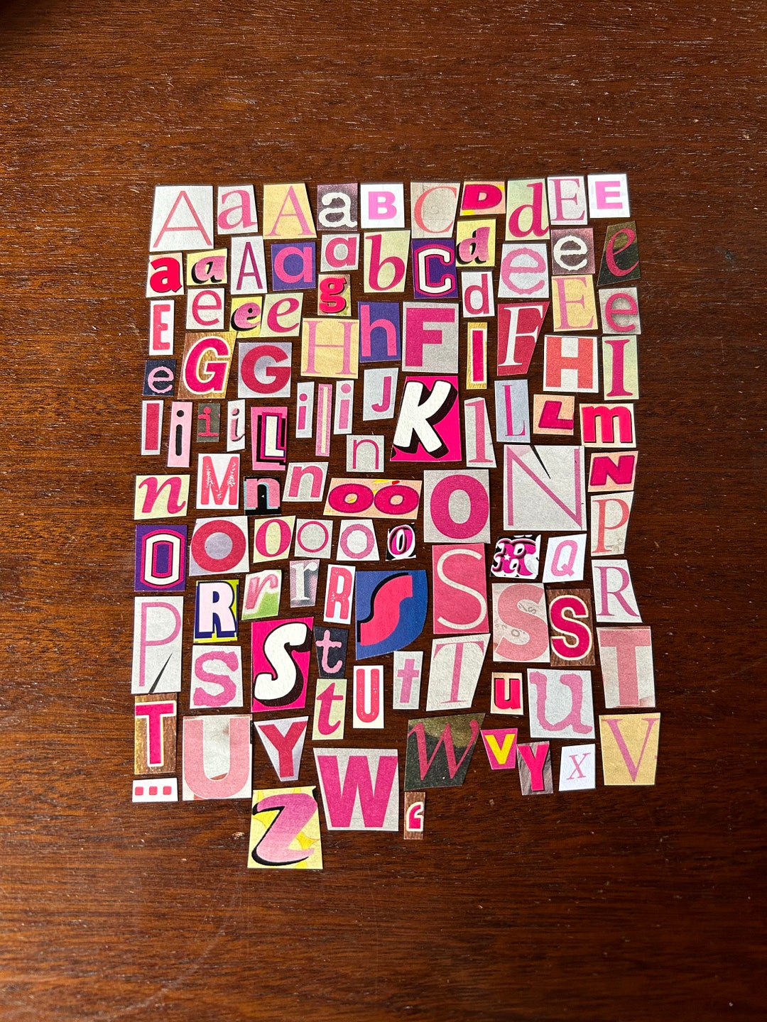 Pink Theme Ransom Letters Alphabet Craft Supplies Decoupage - Etsy