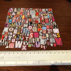 200 Mixed Coloured Ransom Letters Paper Letter Craft Supplies Decoupage ...