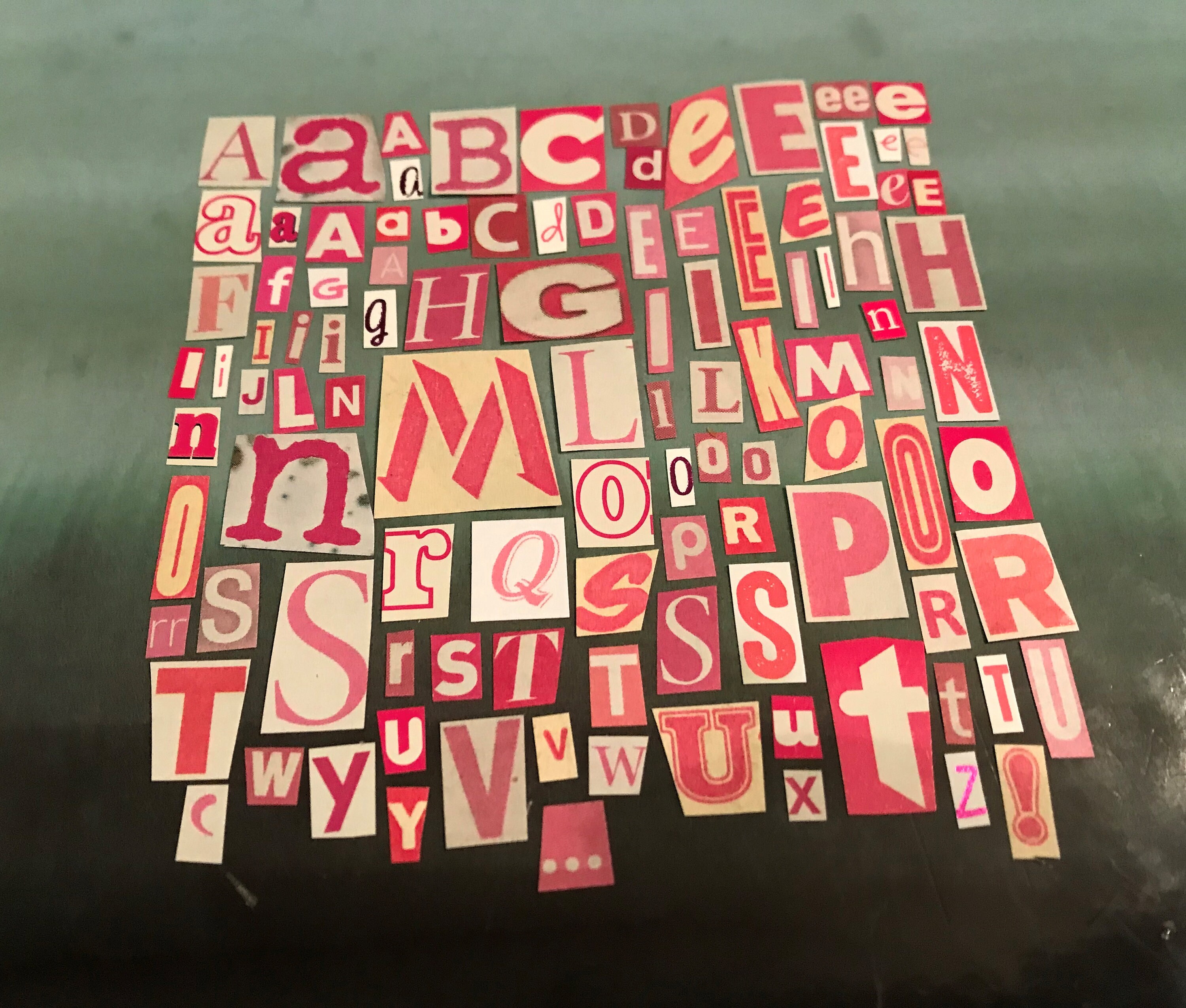 Pink Ransom Letters Pink and White Ransom Letters Alphabet Craft Supplies | Etsy UK