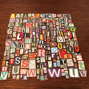 200 Mixed Coloured Ransom Letters Paper Letter Craft Supplies Decoupage ...