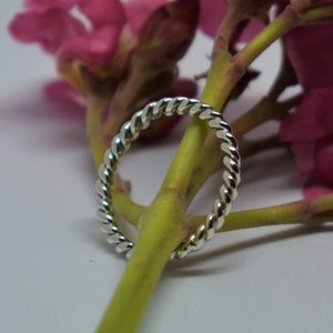 Sterling Silver Twisted Band Ring, Sterling Silver Blank Ring, Handmade Ring, Beautiful Silver Ring, Silver Jewelry, Cheap Ring Gift, Mini