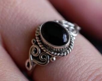 One Of A Kind Onyx Ring, Onyx Jewelry, Oval Gemstone Ring, Black Stone Ring, Silver Handmade Ring, Bezel Set, Sale