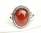 Silver Garnet Ring, Garnet Jewelry, Oval Ring, Silver Ring, Boho Ring, Statement Ring, Gift for Her, Womens Ring, Christmas Sale, Mom Gift
