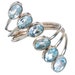 NOVICA Artisan Sterling Silver Cocktail Ring - 3.5 Ct Blue Topaz Multistone 'Twinkling Blue' Statement Ring, Handmade In India