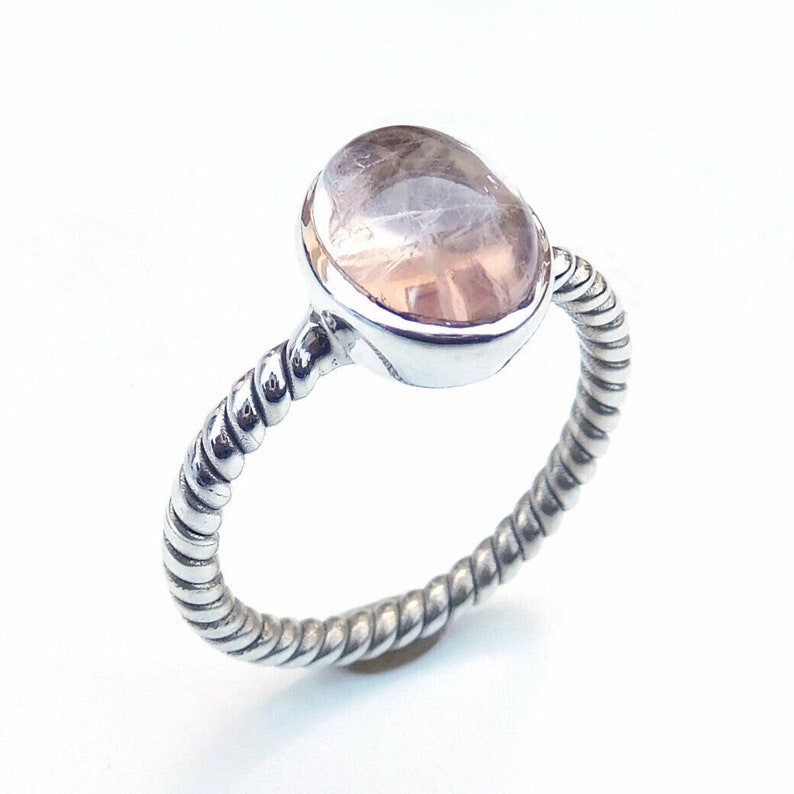 Statement Ring Bezel Ring Twisted Band Ring Oval Ring 925 Silver Jewelry Christmas Sale Sterling Silver Ring Natural Gemstone Ring