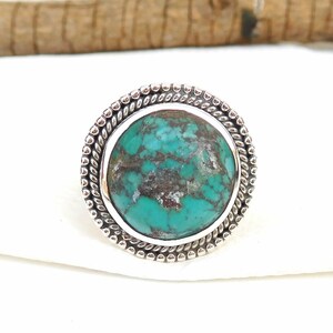 Beautiful Turquoise Ring, Designer Ring, Artisan Ring, Handmade Turquoise Ring, Natural Gemstone, Turquoise Jewelry, Round Gemstone Ring