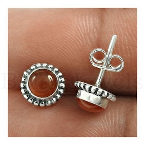 Red Onyx Stud Earrings, Red Earrings, 925 Silver Earrings, Natural Red Onyx Earrings, Earrings for All, Silver Stud Earring, Boho Studs, Mom