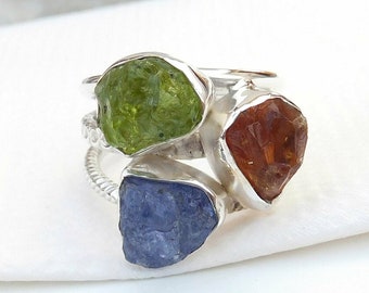 Raw Stone Ring - Etsy