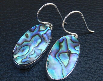 Abalone Shell Earrings, Everday Wear, Silver Earrings, 925 Sterling Silver, Mom's Earrings, Big Earrings, Shell Earrings, Gifts for her