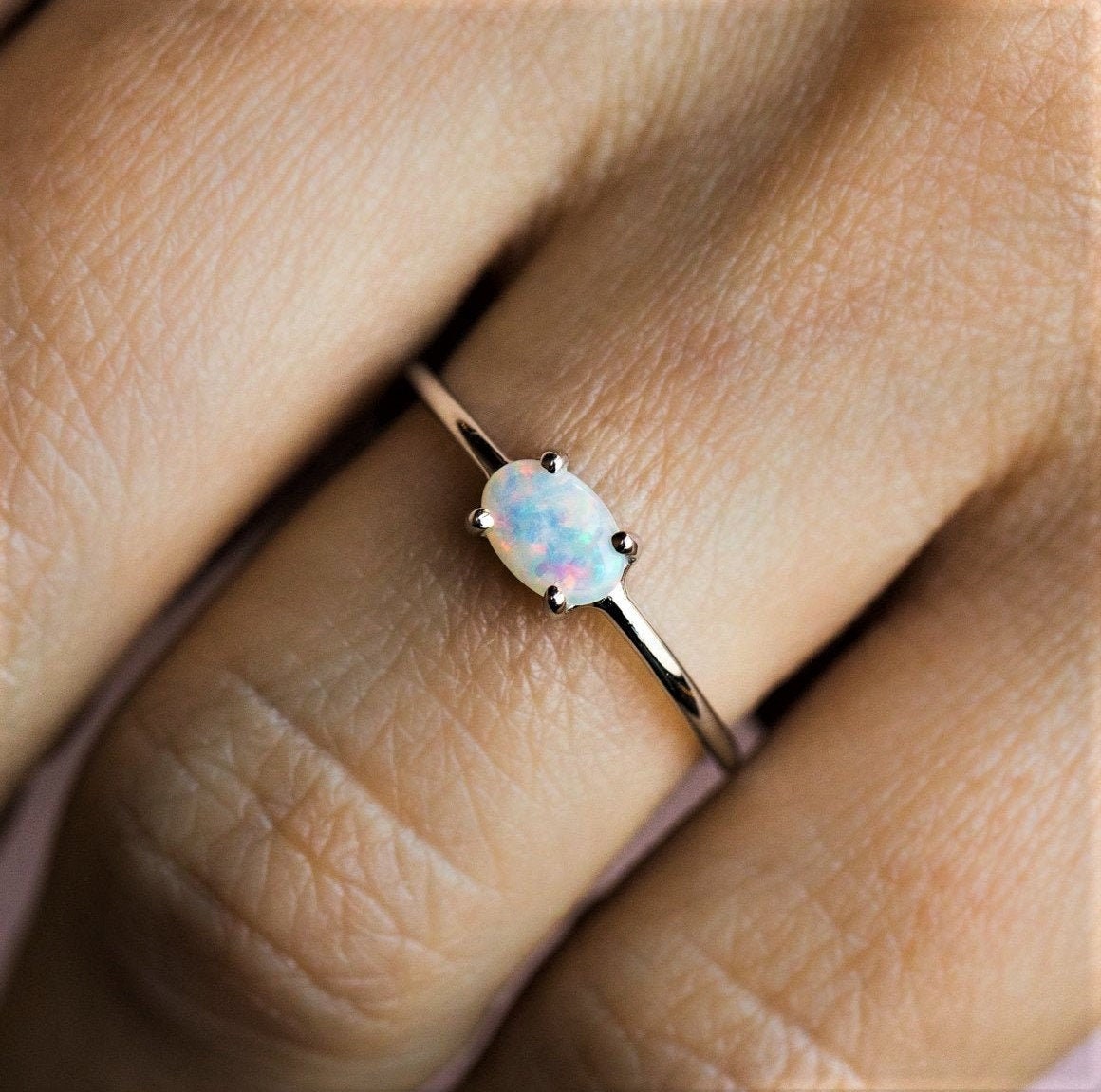 Natural Opal Ring Good Quality Opal Ring Prong Setting Ring Etsy
