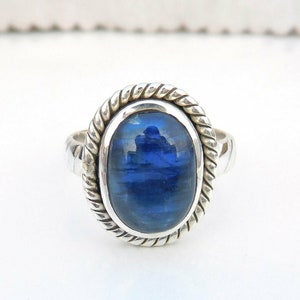 Kyanite Ring, Silver Gemstone Ring, Kyanite Jewelry, Genuine Kyanite Ring, High Quality Kyanite, Sterling Silver Ring, Womens Wear, Gift