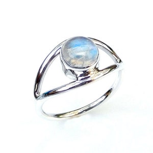 Moonstone Ring, Evil Eye Ring, Moonstone Sterling Silver Ring, Moonstone Jewelry, Boho Ring, Statement Ring, Gift Ring, Dainty Ring, Artisan