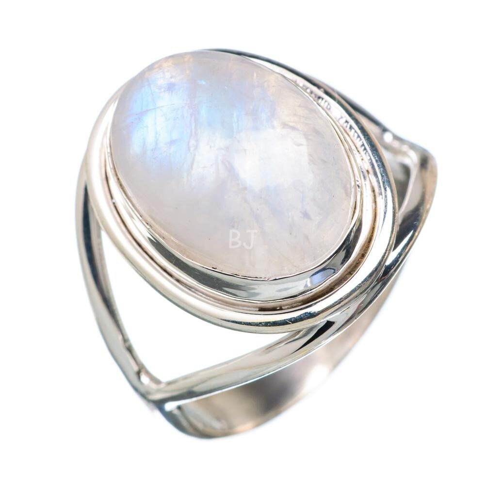 Handmade Moonstone Ring Bezel Set Ring 925 Sterling Silver Etsy