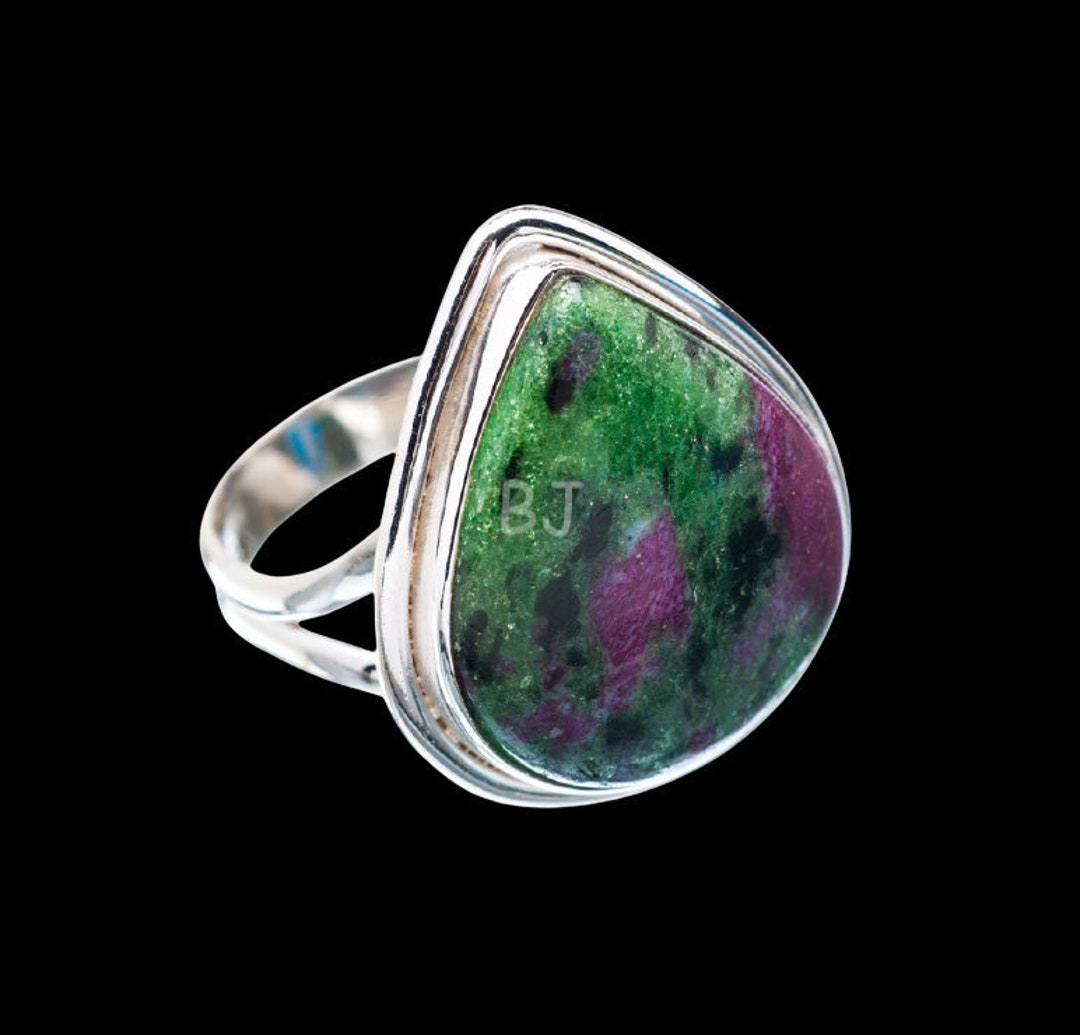 Natural Ruby Zoisite Stone Ring 925 Sterling Silver Pear - Etsy