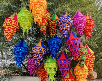 10 Pc Indian Wedding Lanterns, Bohemian Hippie Decor