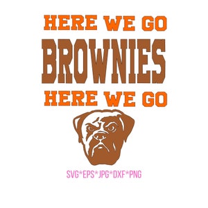 Allá vamos, brownies, fútbol de Cleveland, Cleveland, Ohio, mono, camiseta, Cricut, silueta, SVG