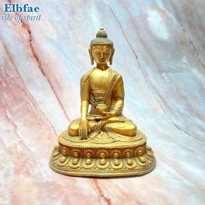 Vintage Buddha Statue – Mid-Century Bronze and Hand-Gilded 24 K Gold