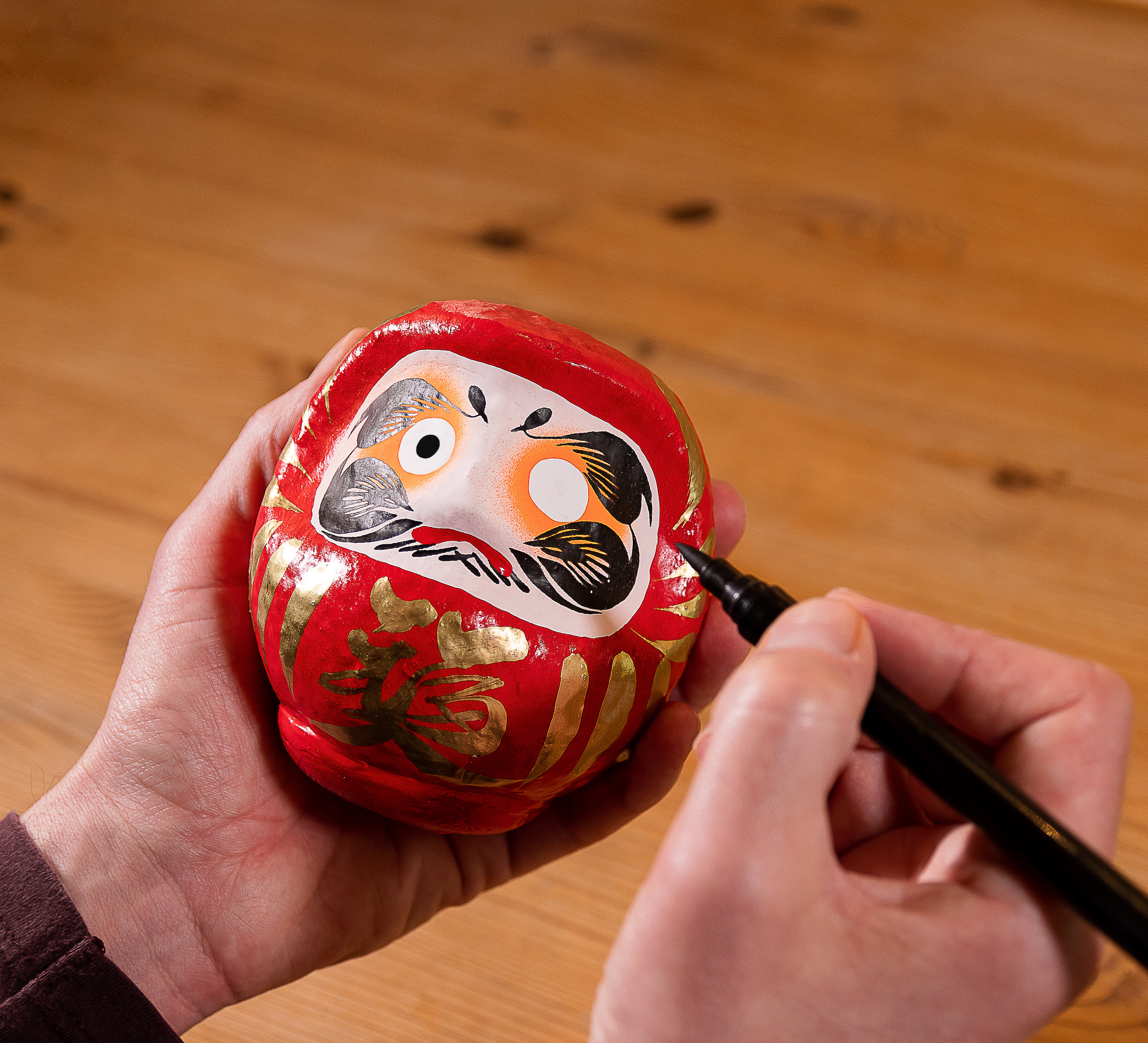 daruma doll - Japanese Folk Art Piece - 7’’