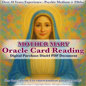 Mother Mary Oracle Paranormale lezing – Persoonlijke spirituele begeleiding, 1 vraag, digitale pdf-download (A4), Engels
