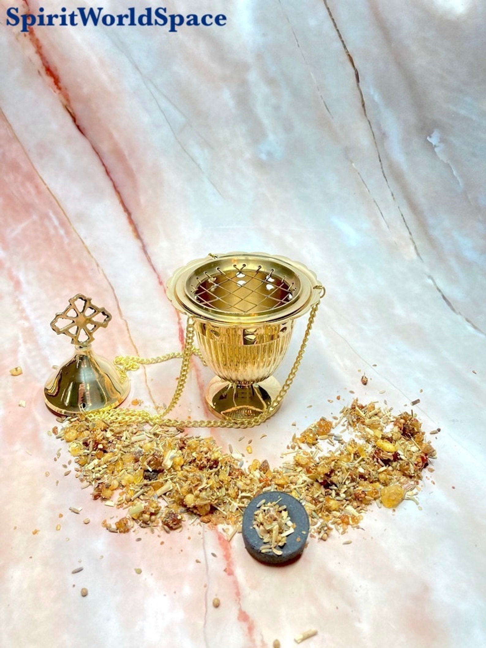 Gold Church Incense Burner with chains Censer Vessels Etsy