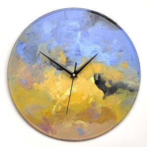 Unique wall clock with original abstract oil painting