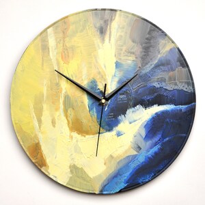 Unique wall clock with original abstract oil painting