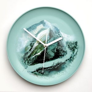 Unique wall clock with original abstract oil painting