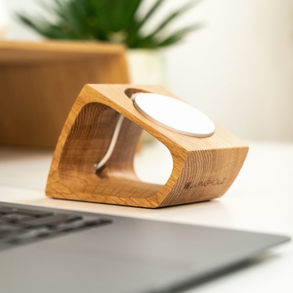 Soporte MagSafe de madera maciza, cargador inalámbrico, soporte MagSafe, regalo