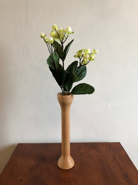 Hand Turned Tall Slim Bud Vase Etsy