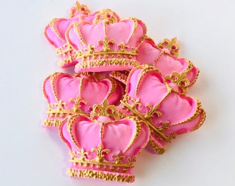 Fondant crowns with gold hand painted details