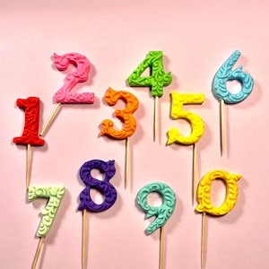 Fondant numbers 1.5 inches tall edible vegan