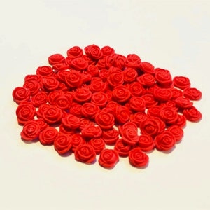 READY TO SHIP Edible Fondant tiny Red Roses (0.5 inches) for cakes-cupcakes-cake pop decorations - Vegan & Nut Free