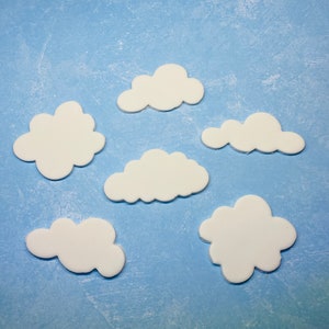 Assorted White fondant clouds 10 PIECES -Vegan and Nut Free