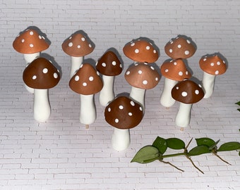 Fondant mushrooms Woodland them Birthday cake decorations - Woodland party - Fairy garden-Vegan-Dairy Free-Nut Free-Gluten Free